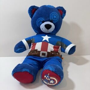 Build A Bear Marvel Captain America 16" Plush Stuffed Animal Toy BABW Retired